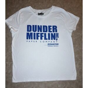 Dunder Mifflin THE OFFICE Economy T-Shirt Scranton Branch White LARGE